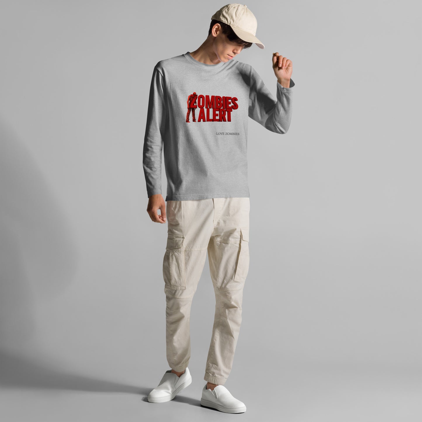 ゾンビアラート  ユニセックス長袖Tシャツ