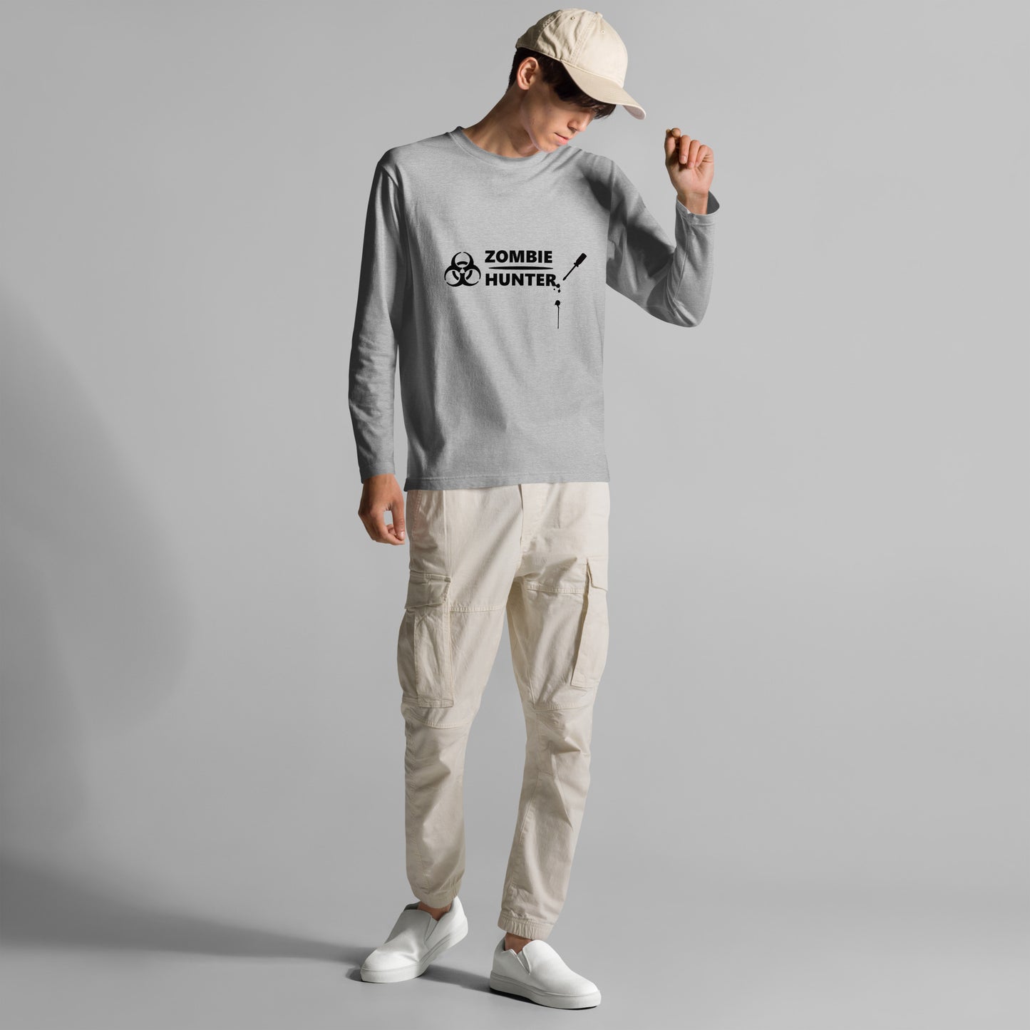 ゾンビハンター  ユニセックス長袖Tシャツ