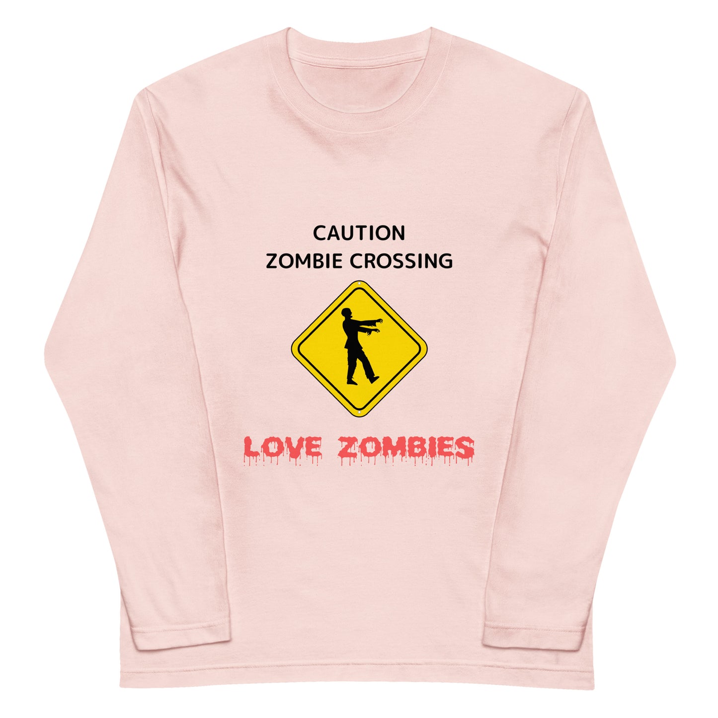 caution zombie crossing  ユニセックス長袖Tシャツ