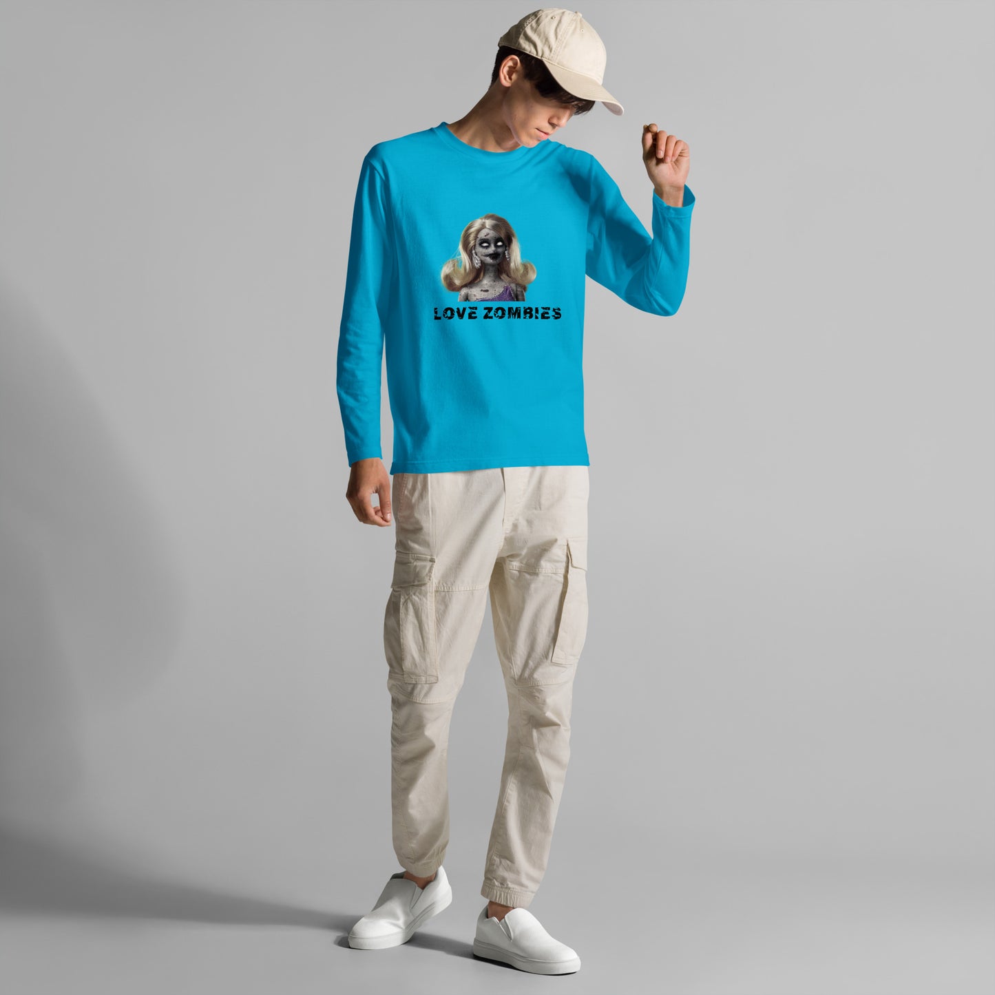 ゾンビ人形 ３  ユニセックス長袖Tシャツ
