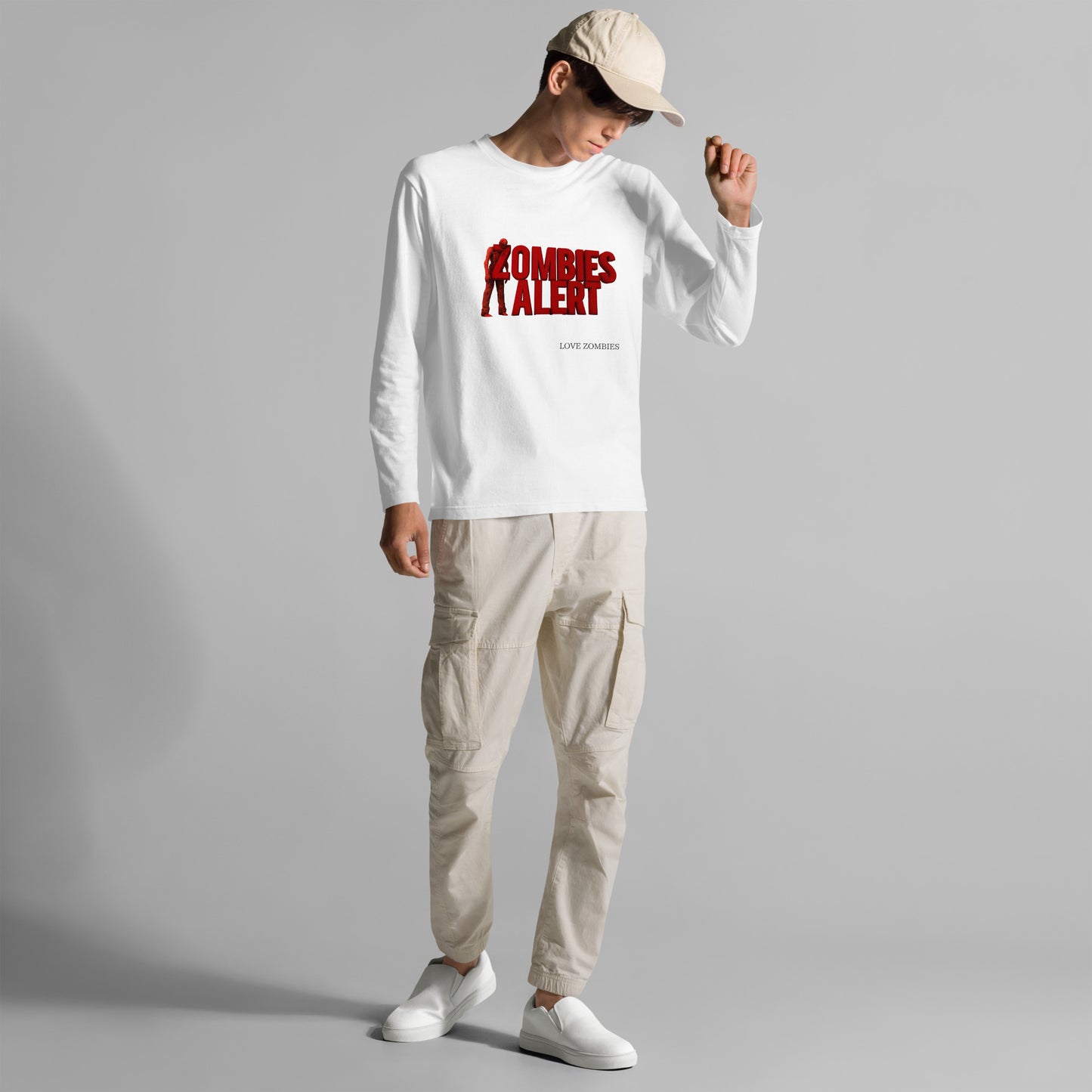 ゾンビアラート  ユニセックス長袖Tシャツ