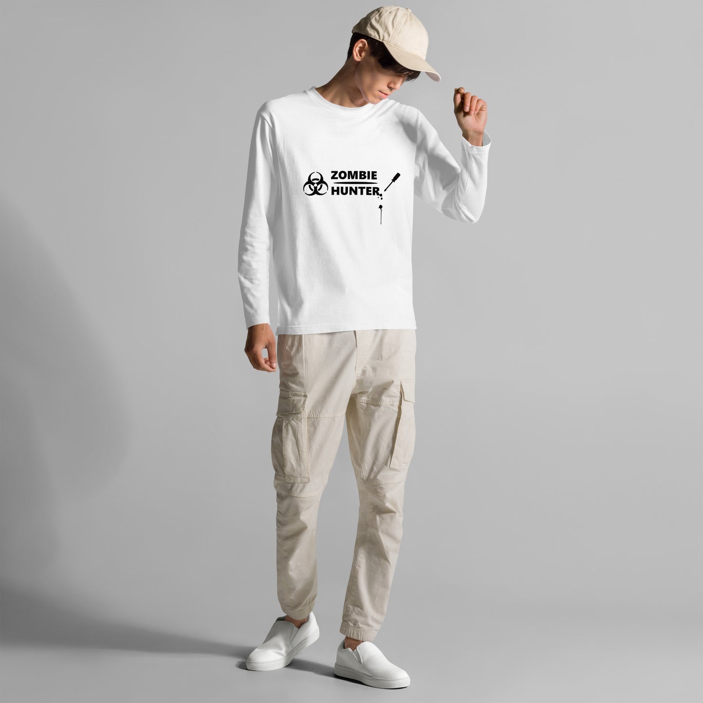 ゾンビハンター  ユニセックス長袖Tシャツ